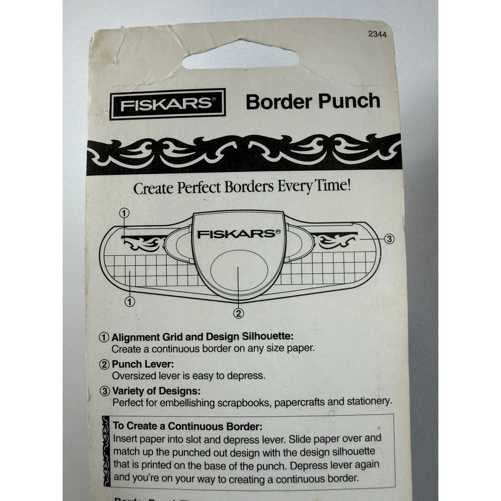 Fiskars Paper Punch Border Rope Oversize Punch Lever Continuous Patterned Border - Picture 4 of 7
